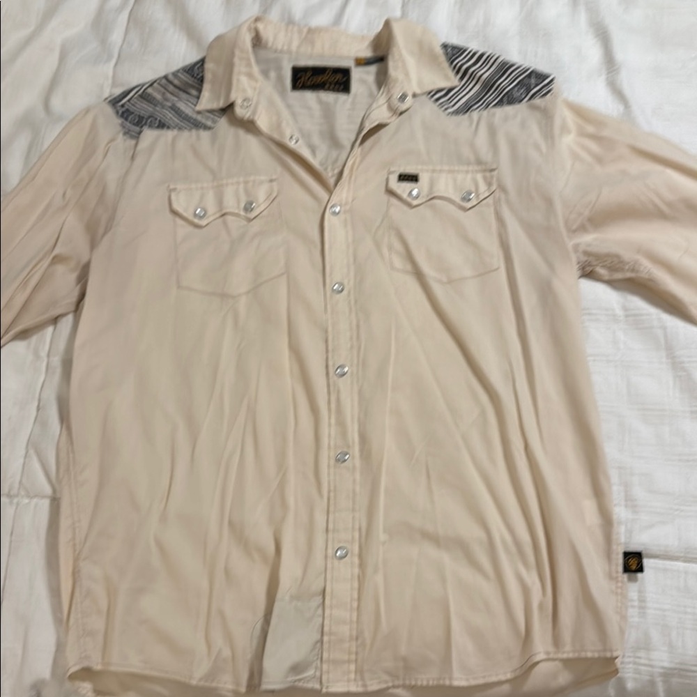 Men's Beige Western Shirt
